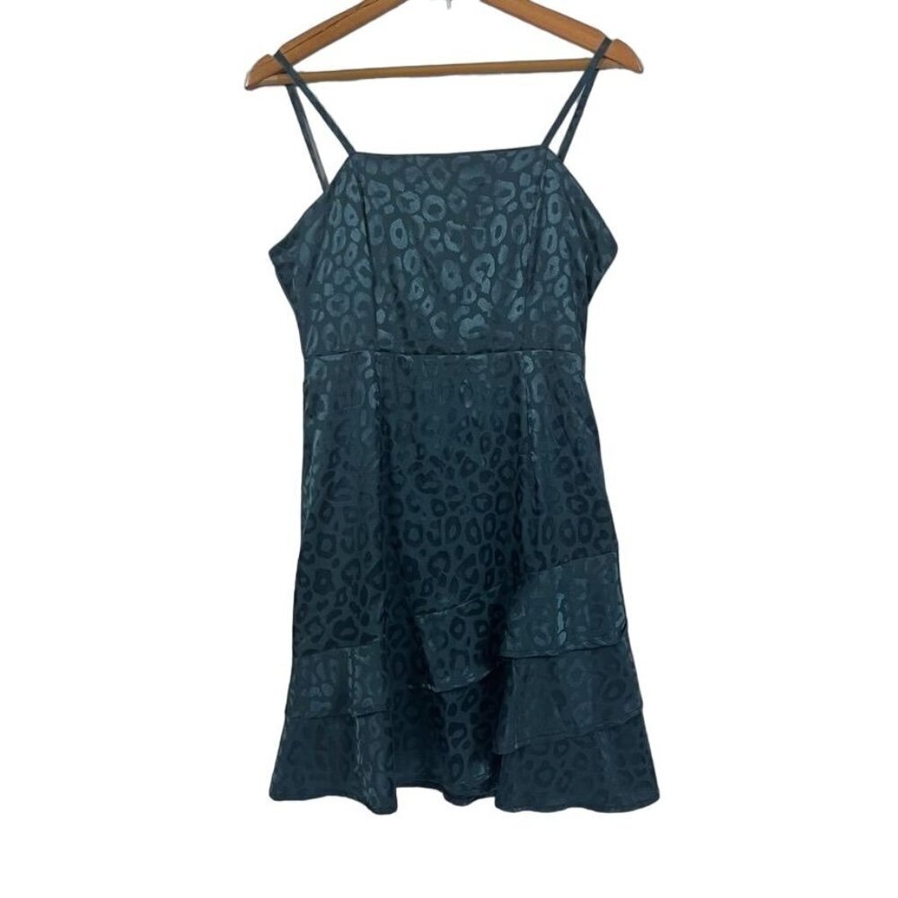 NWT Altar'd State Dark Green Leopard Print Mini Dress Sleeveless size Small